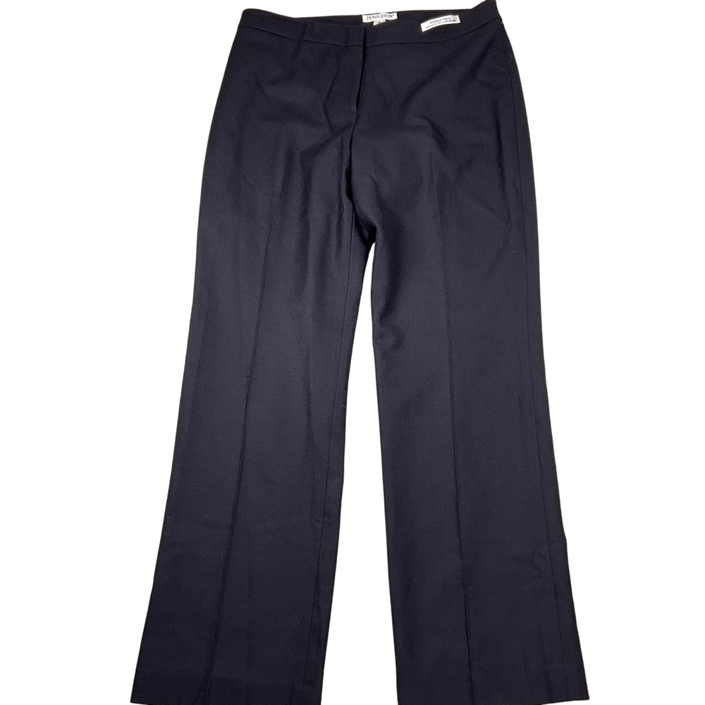 Pendleton Pants Women 12 Black Wide Leg Trousers Dress Career Classic NWT